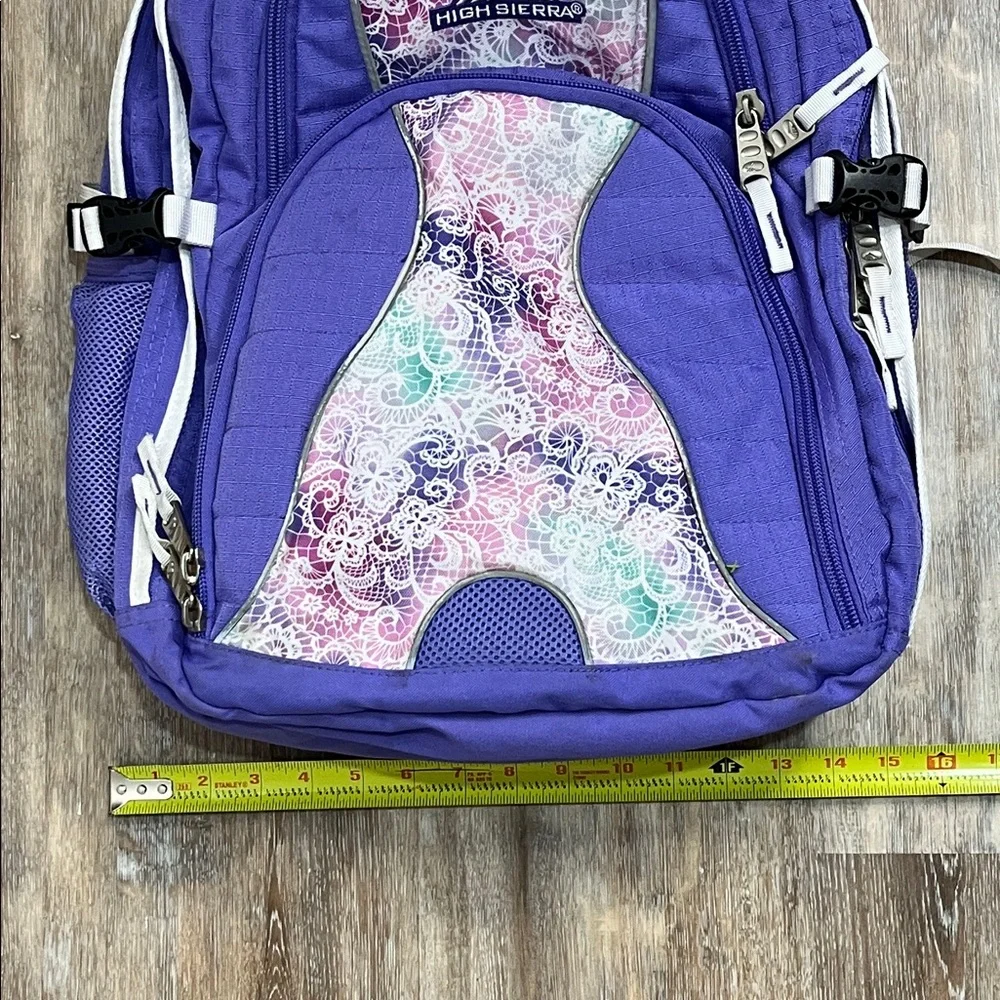High Sierra Purple Swerve Backpack Lavender Delicate Lace White